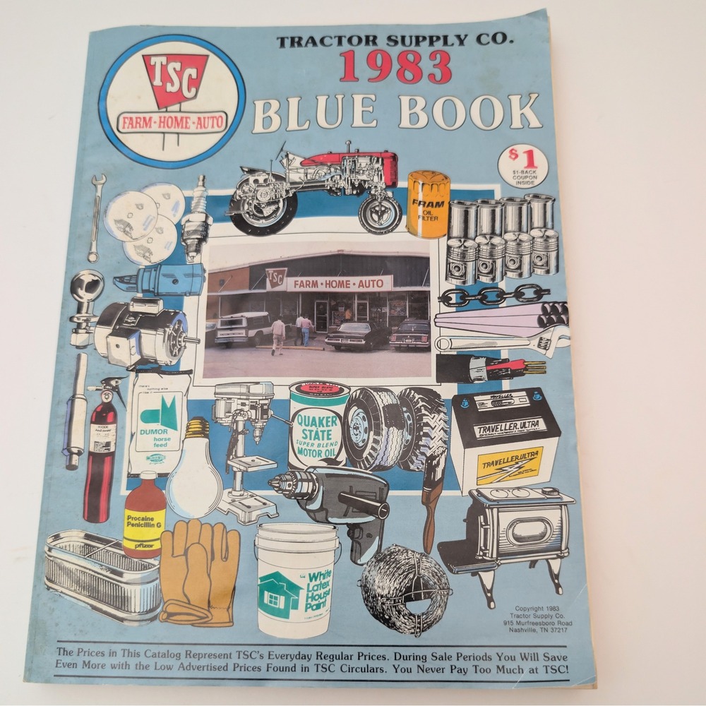 Vintage 1983 Tractor Supply Co Blue Book Farm Home Auto Catalog TSC Huskee Mac